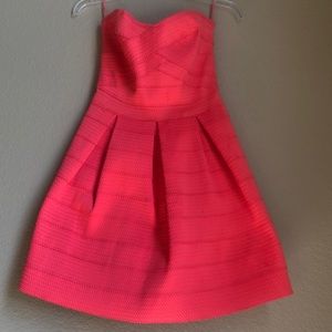Express Coral strapless dress